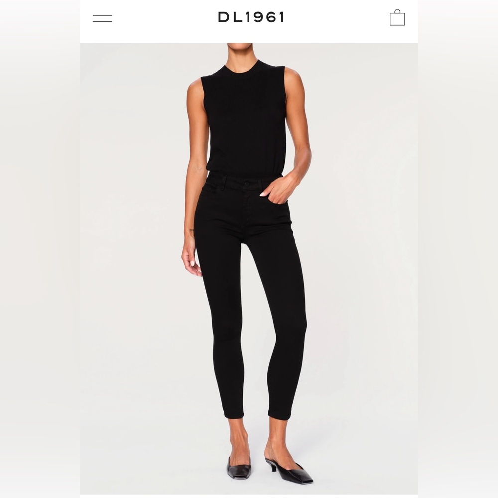 DL1961 black Florence Skinny Mid Rise Instasculpt Ankle, size: 30